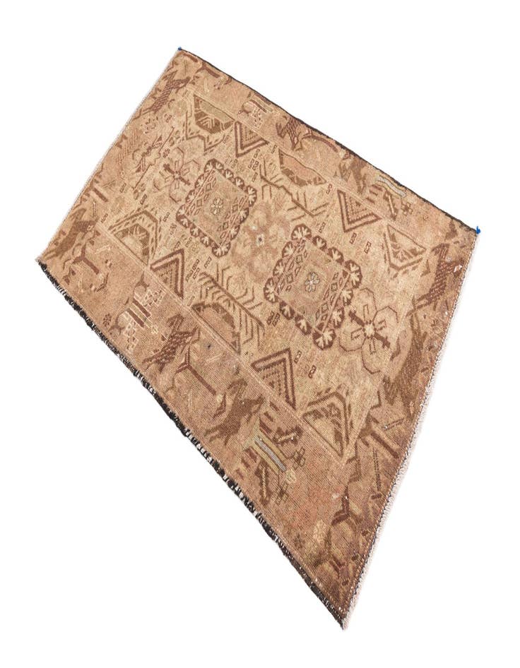 Detail image of 2' 9 x 4' 6  Hand Knotted Ultra Vintage Persian Wool Rug