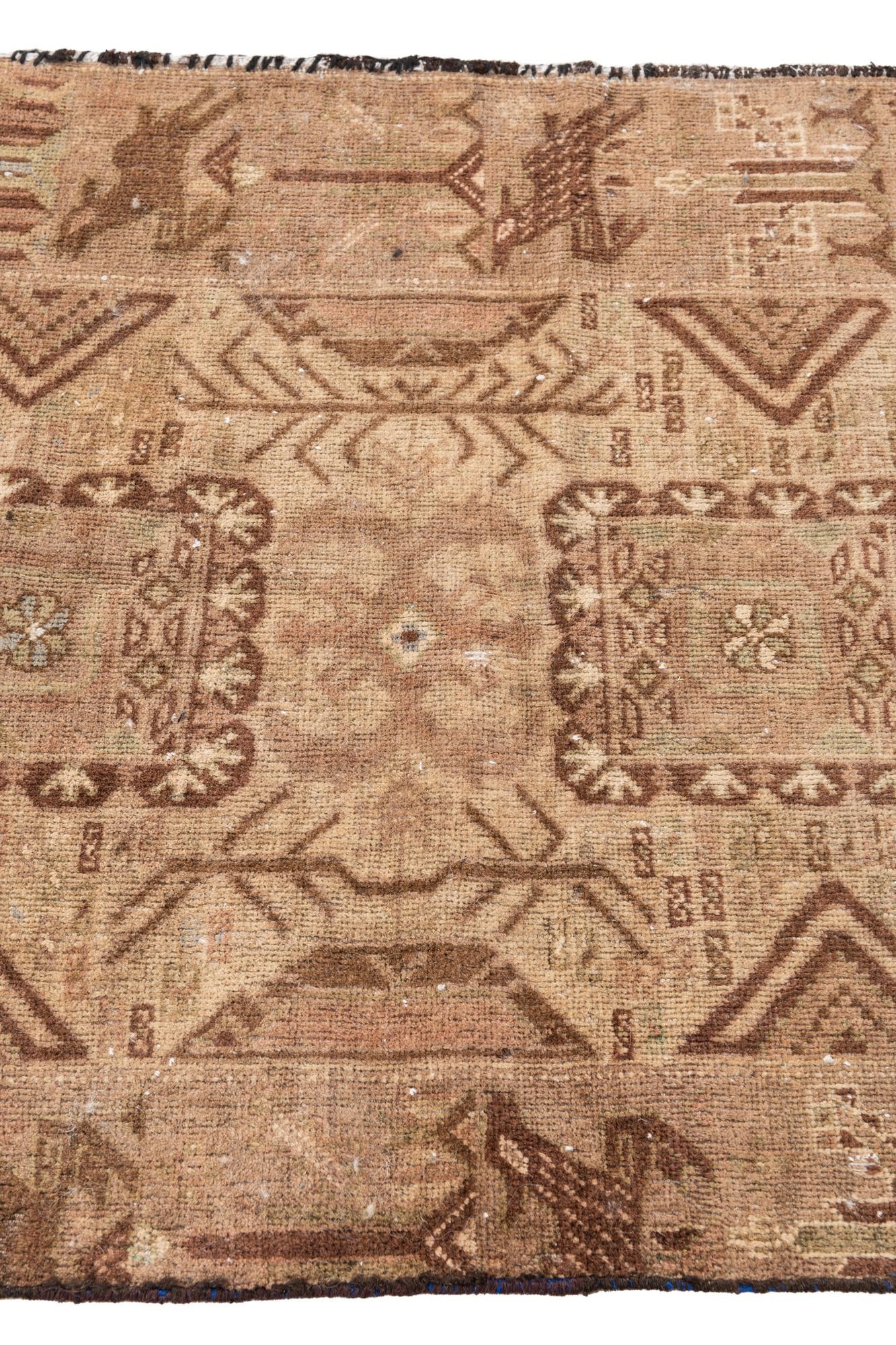 2' 9 x 4' 6 Hand Knotted Ultra Vintage Persian Wool Rug