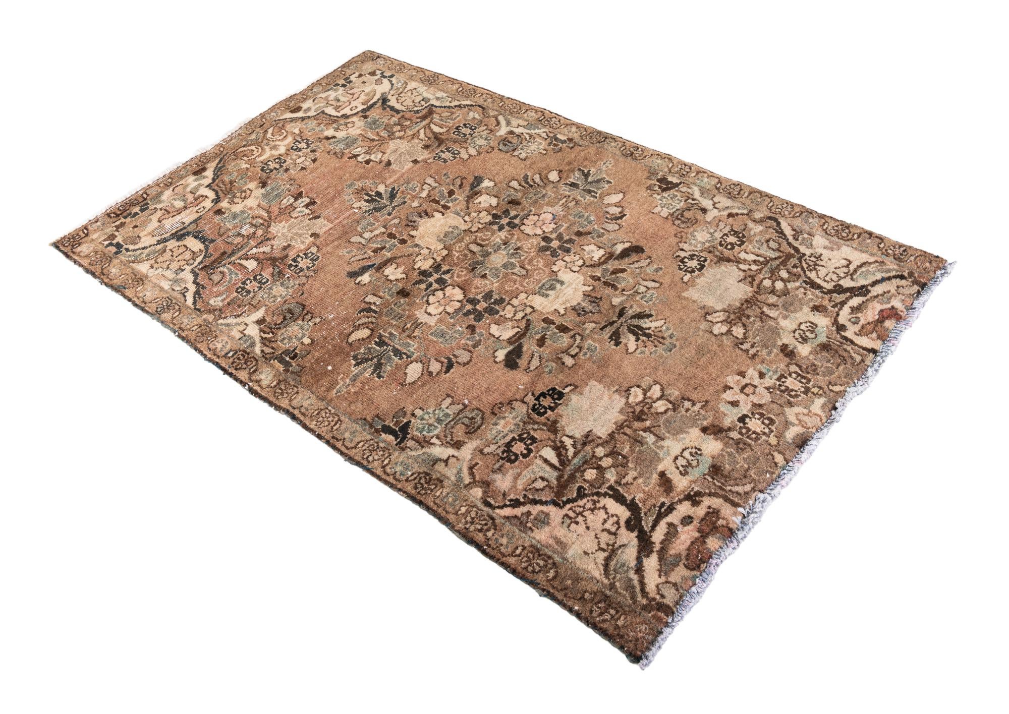 3' 3 x 5' 1 Hand Knotted Ultra Vintage Persian Wool Rug