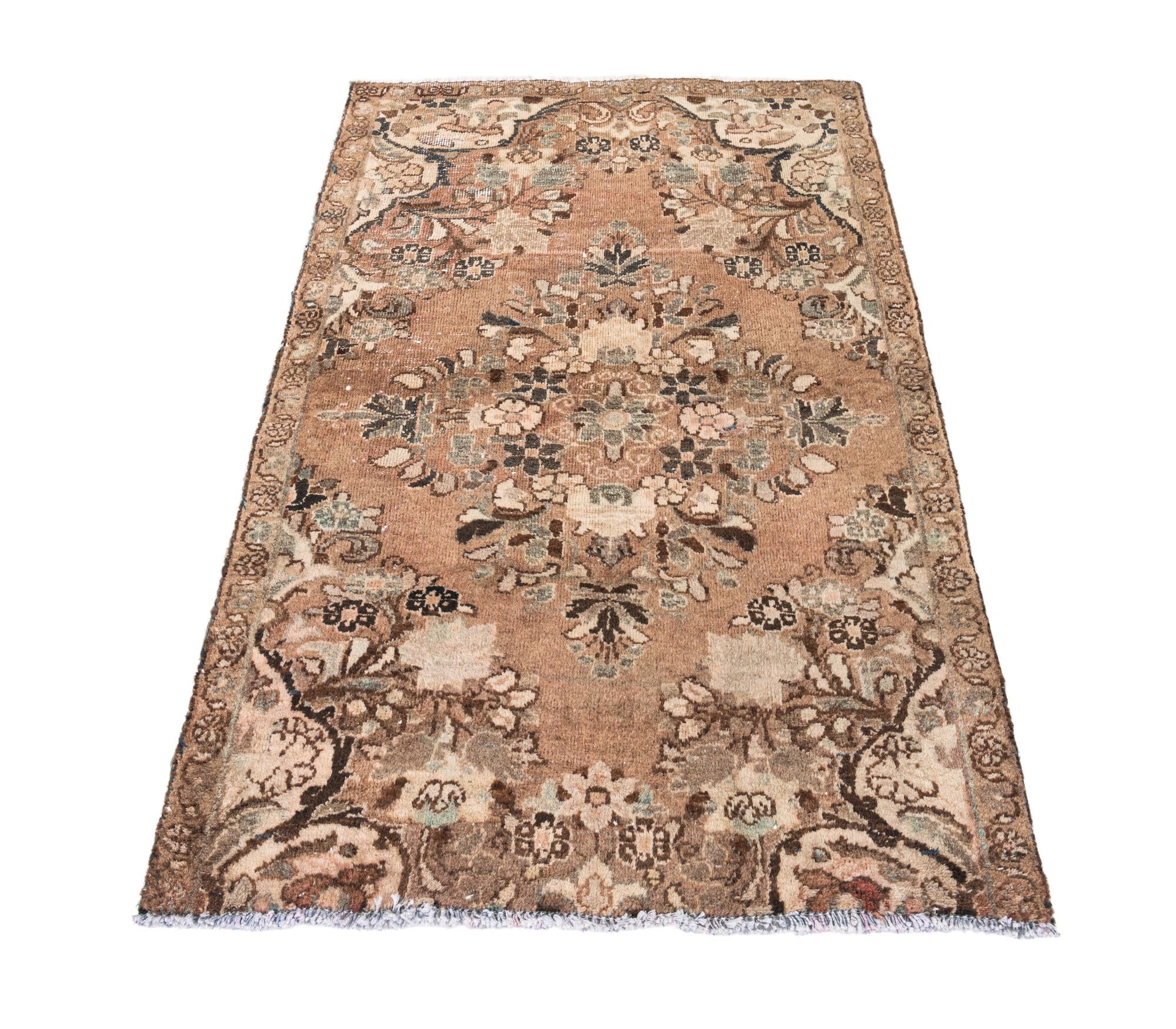 3' 3 x 5' 1 Hand Knotted Ultra Vintage Persian Wool Rug