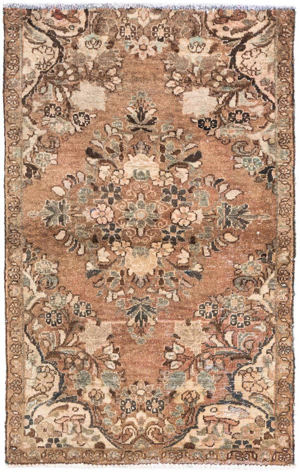 Detail image of 3' 3 x 5' 1 Hand Knotted Ultra Vintage Persian Wool Rug