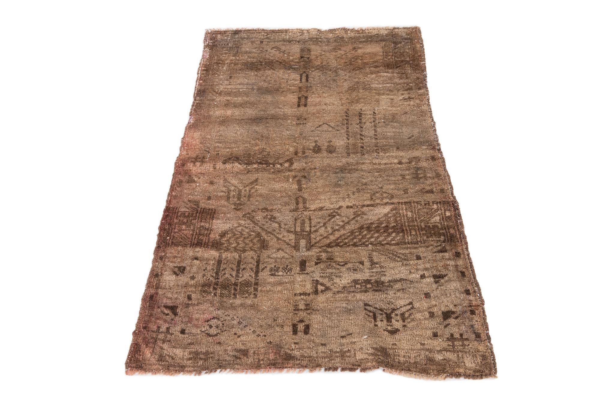 2' 9 x 4' 3 Hand Knotted Ultra Vintage Persian Wool Rug