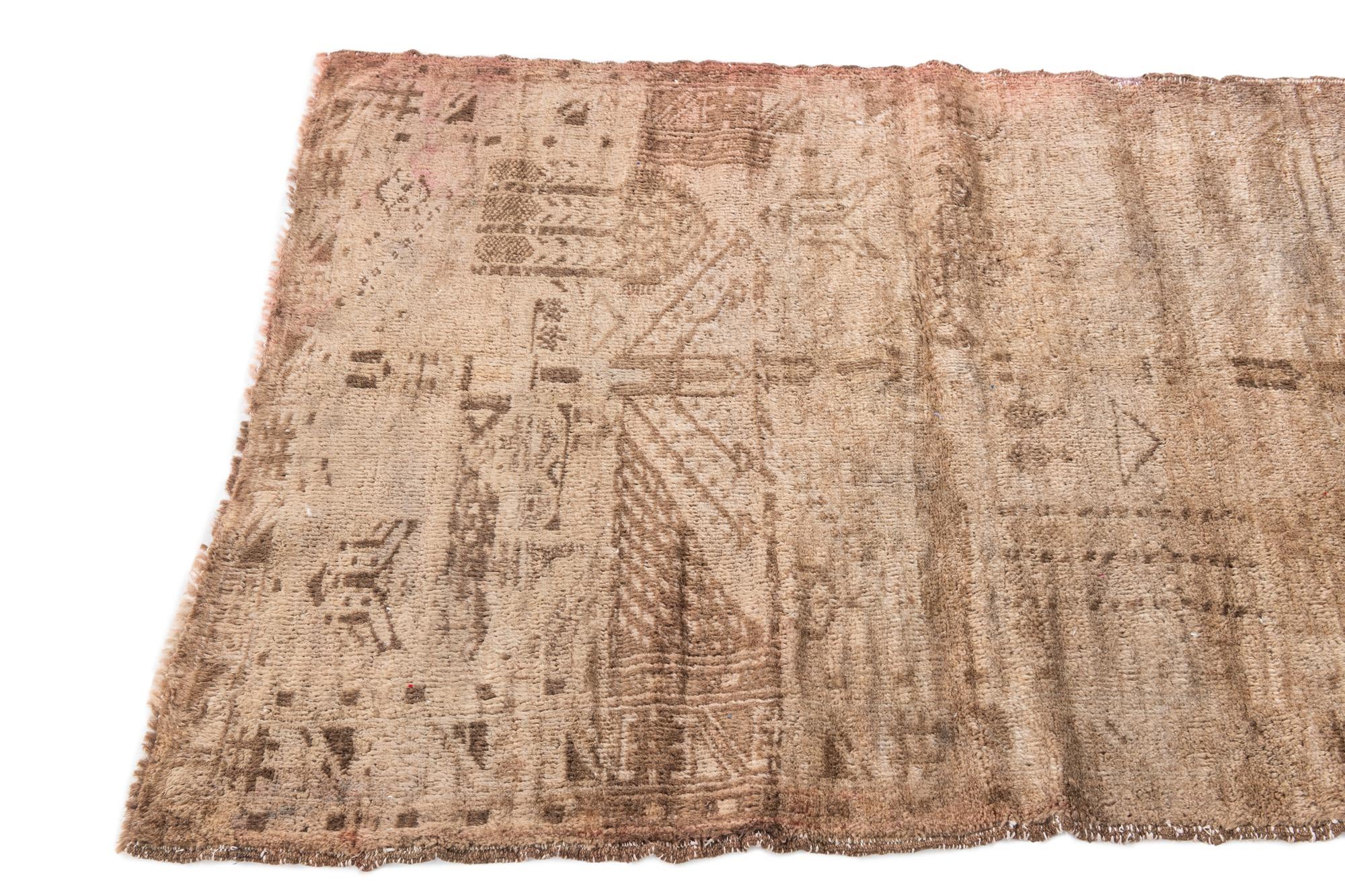 2' 9 x 4' 3 Hand Knotted Ultra Vintage Persian Wool Rug