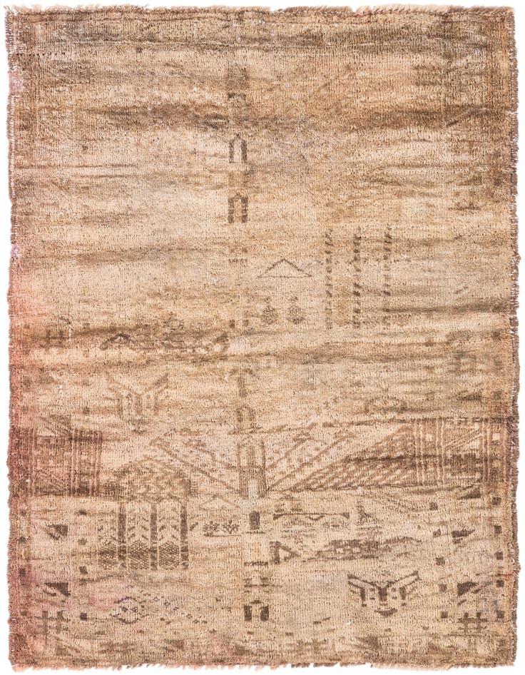 Detail image of 2' 9 x 4' 3 Hand Knotted Ultra Vintage Persian Wool Rug
