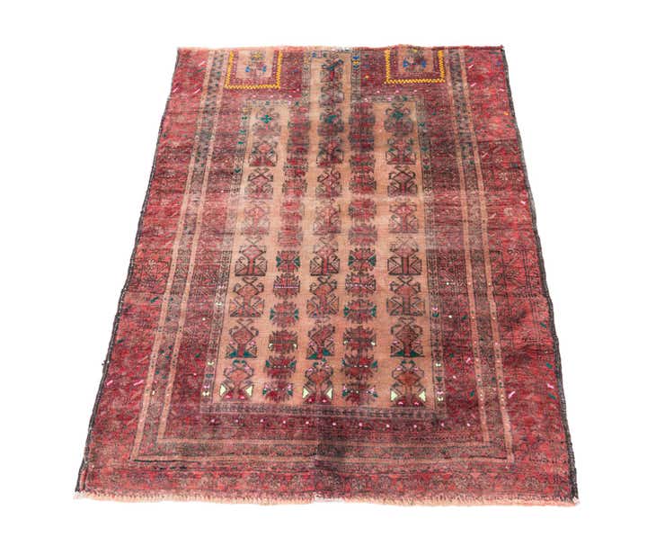 2' 10 x 4' Hand Knotted Ultra Vintage Persian Wool Rug