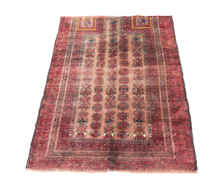 Detail image of 2' 10 x 4' Hand Knotted Ultra Vintage Persian Wool Rug