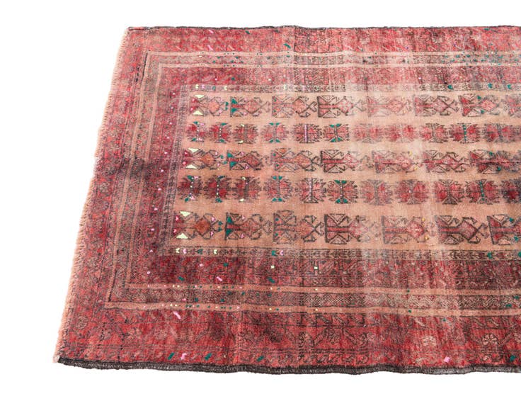 Detail image of 2' 10 x 4' Hand Knotted Ultra Vintage Persian Wool Rug