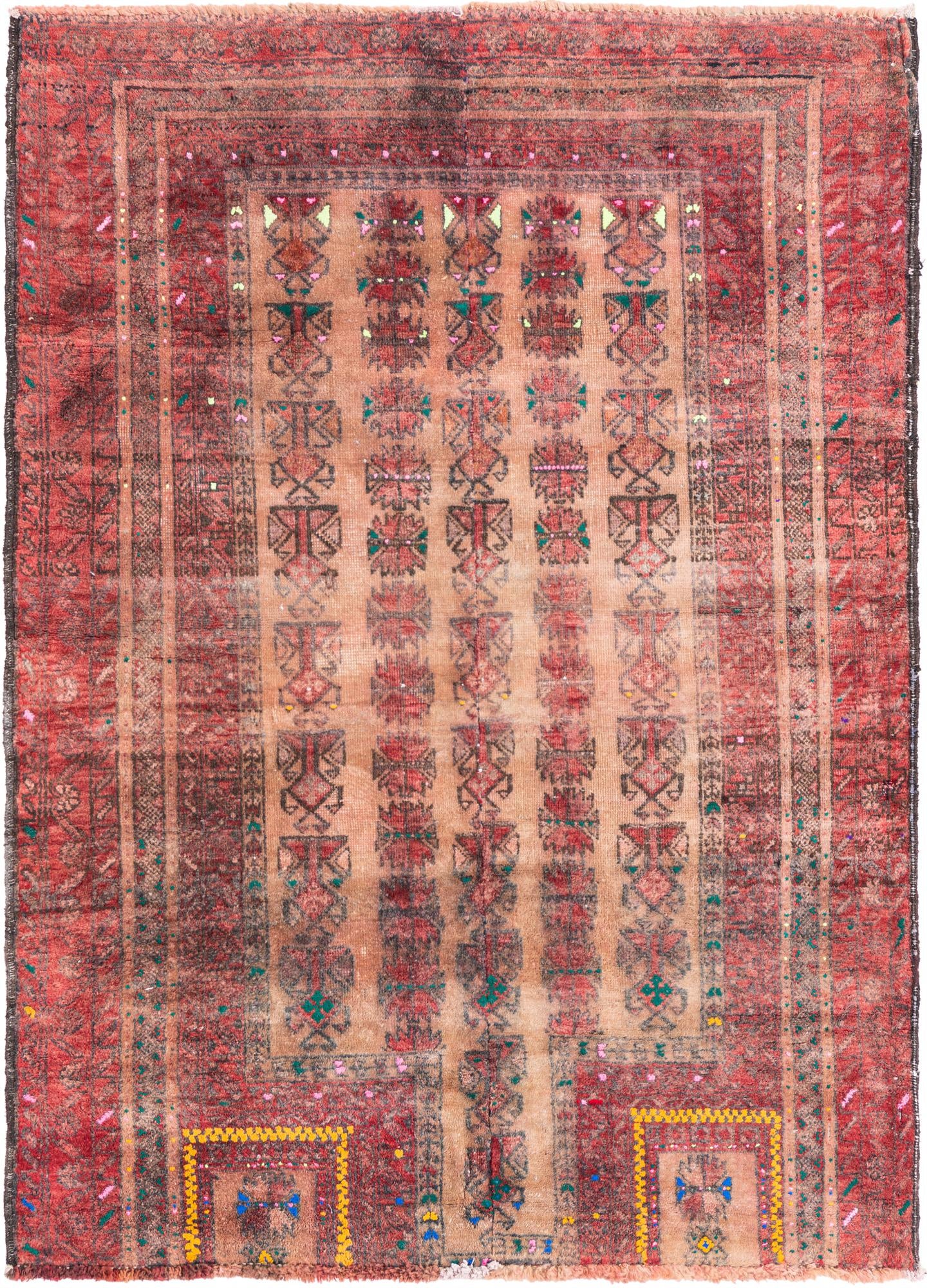2' 10 x 4' Hand Knotted Ultra Vintage Persian Wool Rug