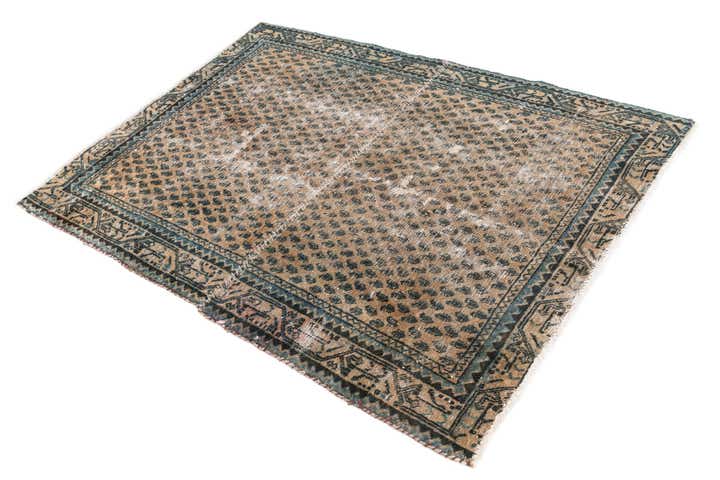 4' 2 x 5' 5 Hand Knotted Ultra Vintage Persian Wool Rug