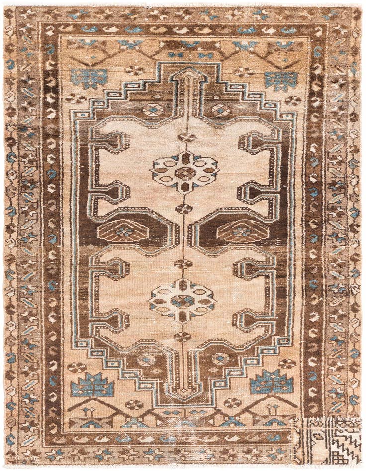 Detail image of 3' 2 x 6' 1 Hand Knotted Ultra Vintage Persian Wool Rug