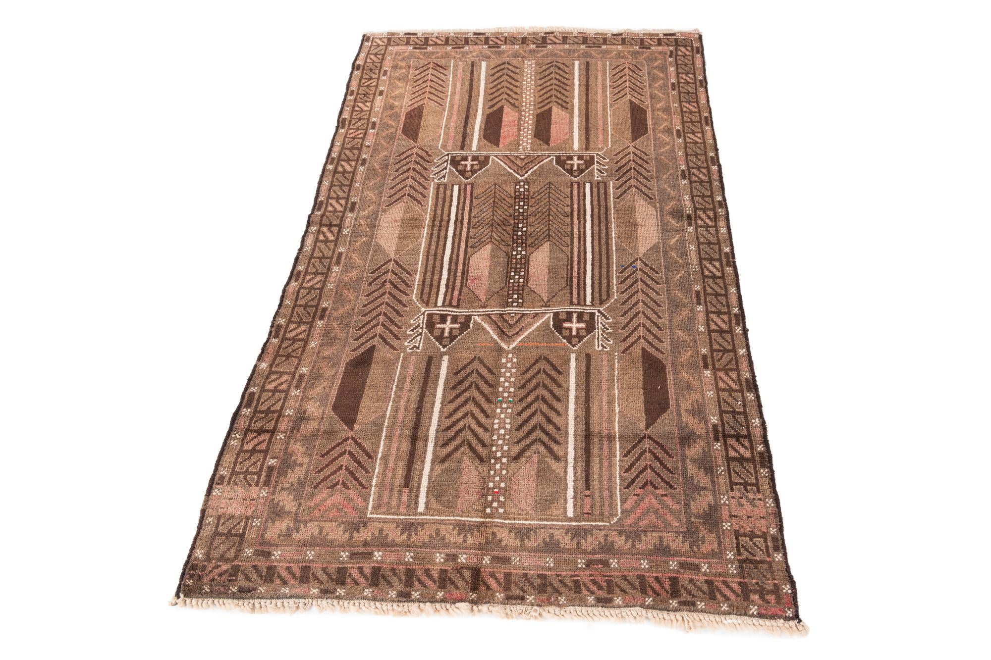 3' 7 x 6' 3 Hand Knotted Ultra Vintage Persian Wool Rug