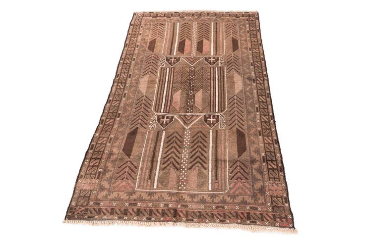 Detail image of 3' 7 x 6' 3 Hand Knotted Ultra Vintage Persian Wool Rug