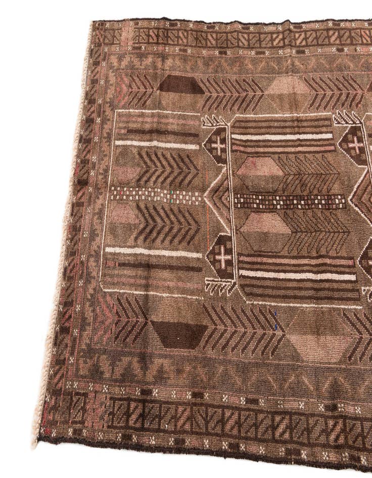 Detail image of 3' 7 x 6' 3  Hand Knotted Ultra Vintage Persian Wool Rug