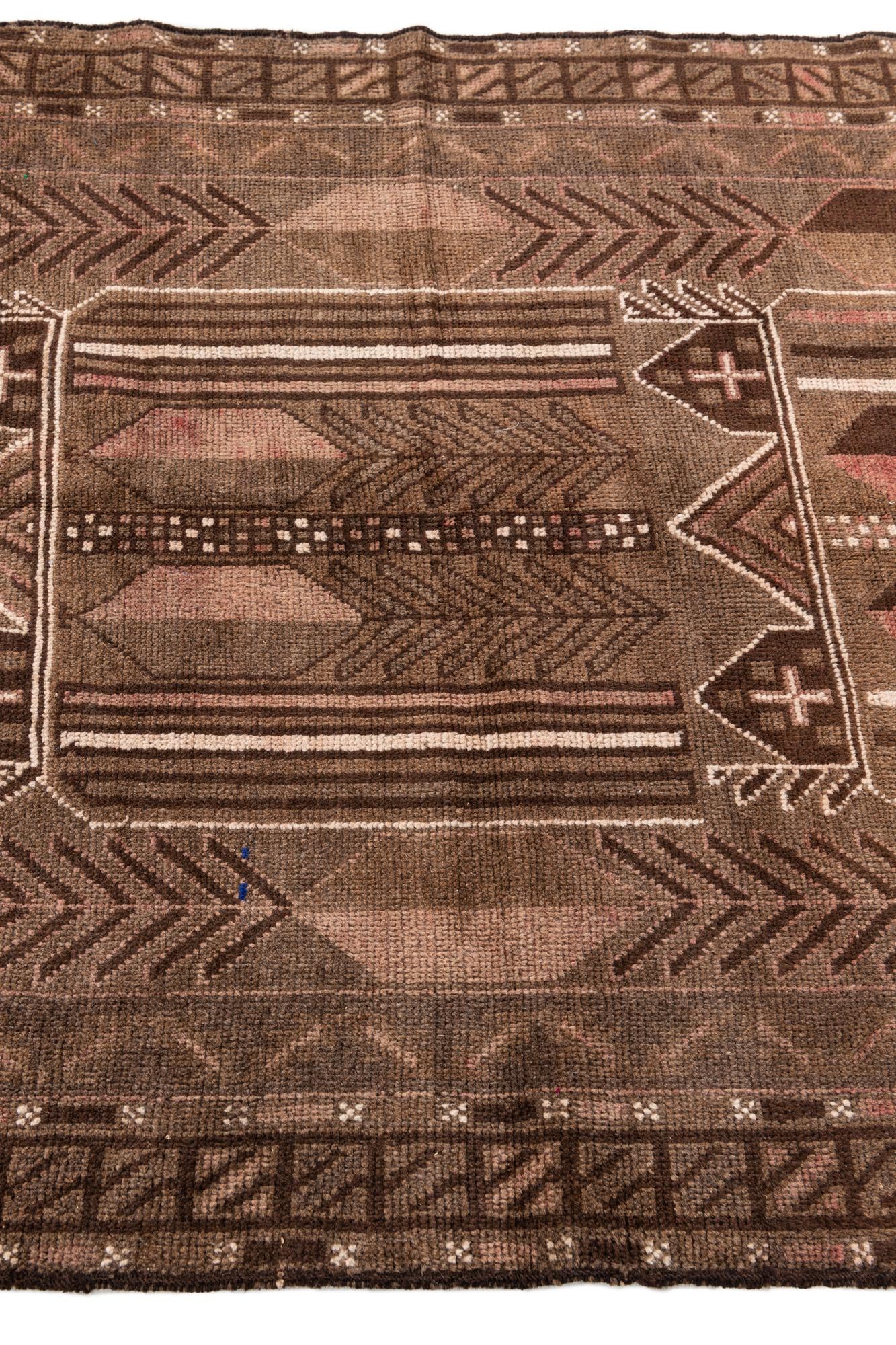3' 7 x 6' 3 Hand Knotted Ultra Vintage Persian Wool Rug