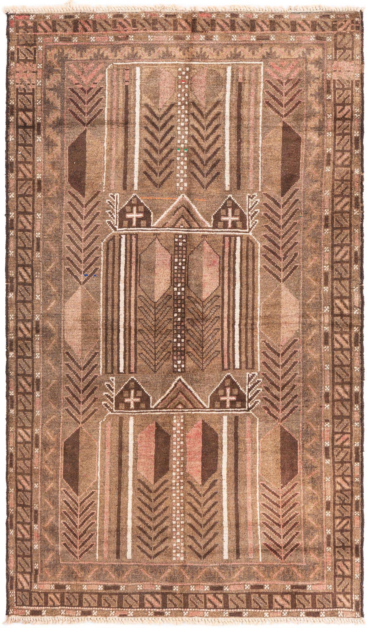 3' 7 x 6' 3 Hand Knotted Ultra Vintage Persian Wool Rug