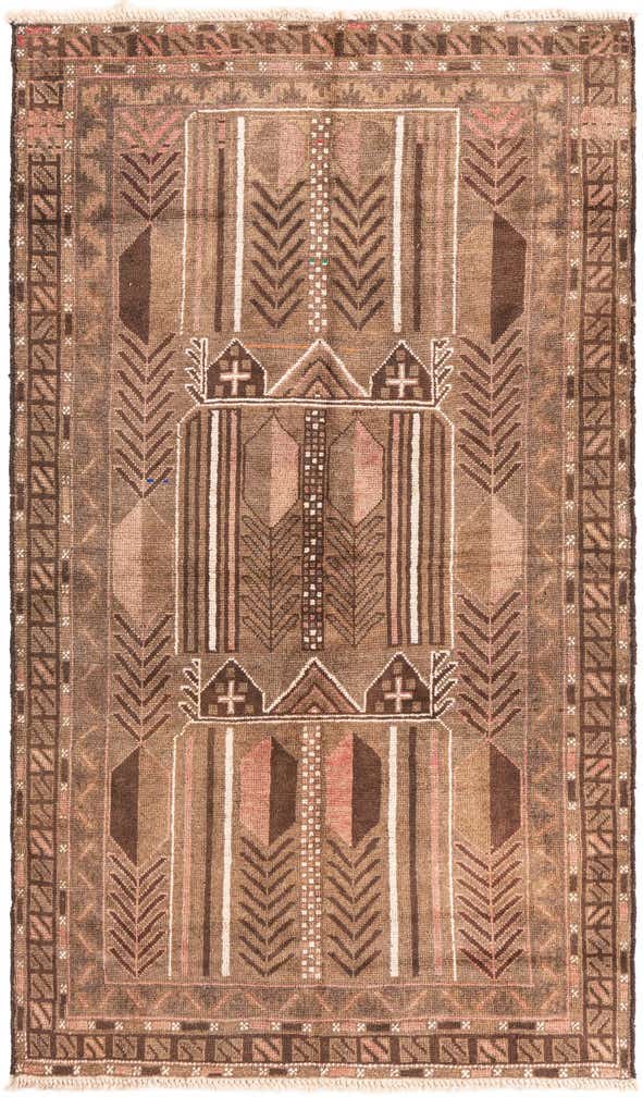 3' 7 x 6' 3 Hand Knotted Ultra Vintage Persian Wool Rug