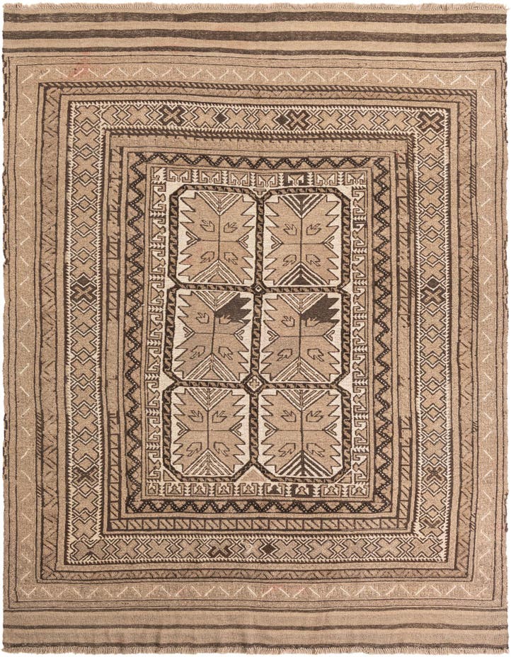  6' 5 x 8' 7  Hand Knotted Ultra Vintage Persian W...
