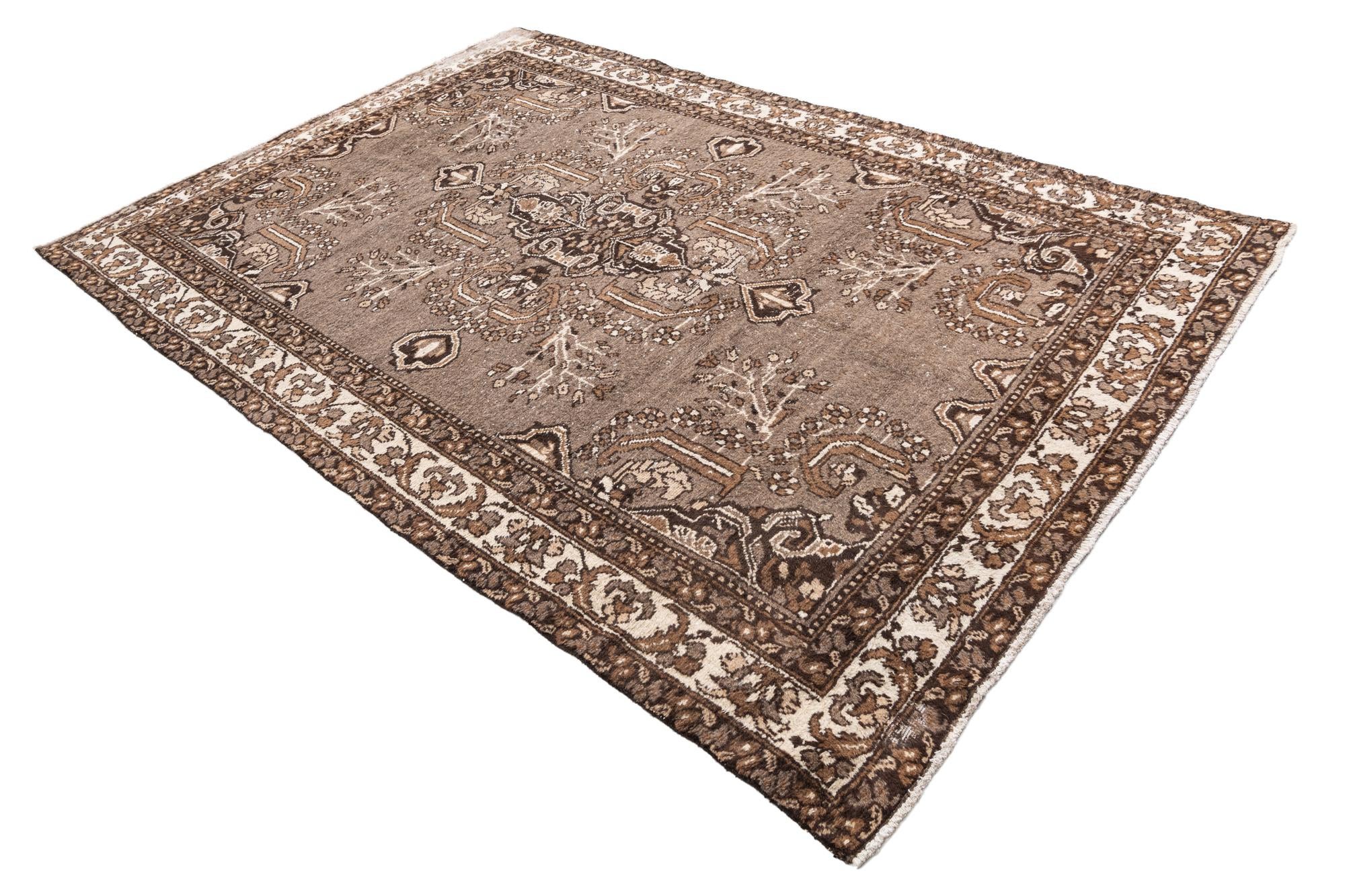 6' 5 x 9' 8 Hand Knotted Ultra Vintage Persian Wool Rug