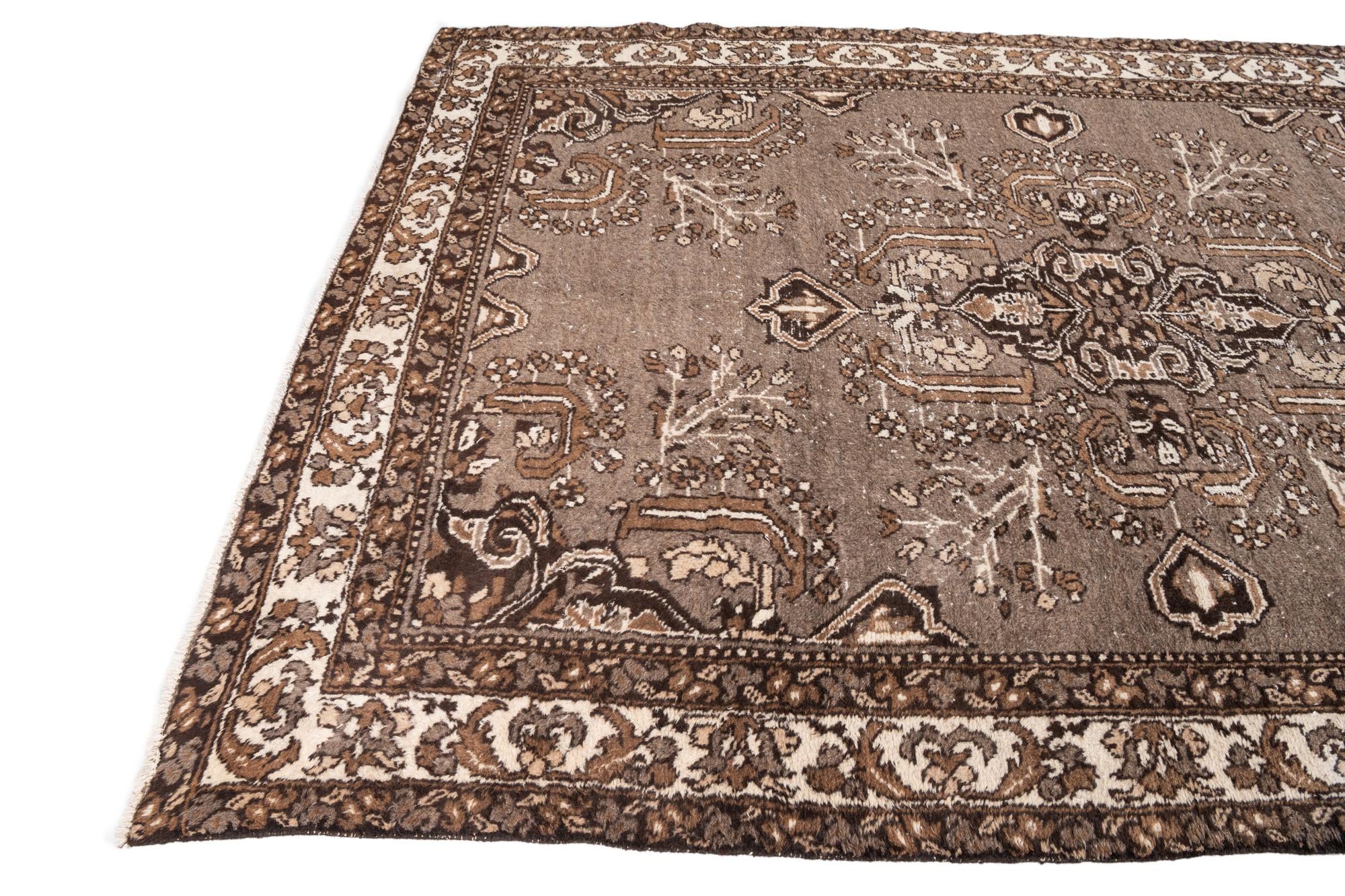 6' 5 x 9' 8 Hand Knotted Ultra Vintage Persian Wool Rug