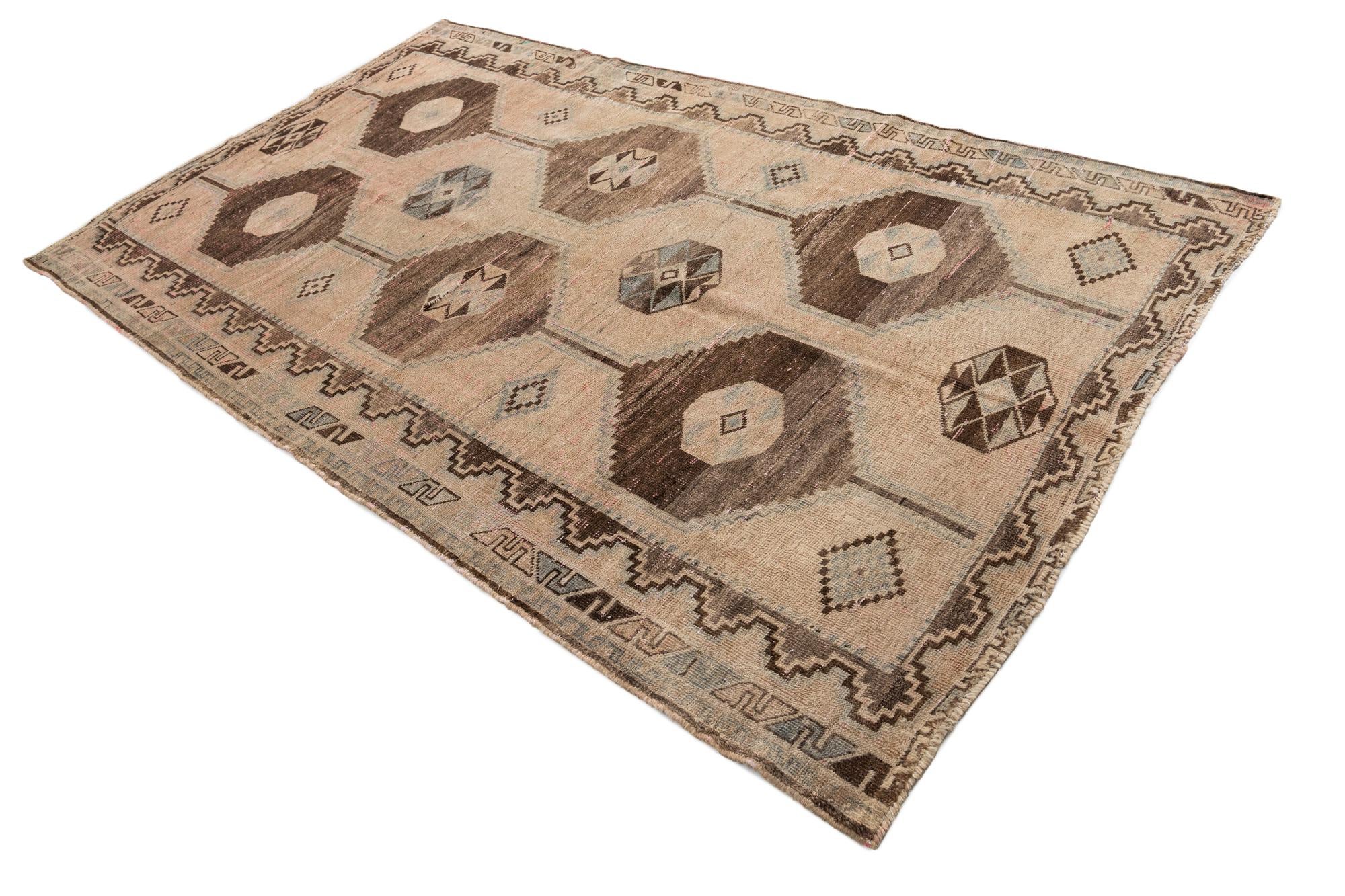 5' 6 x 9' 2 Hand Knotted Ultra Vintage Persian Wool Rug