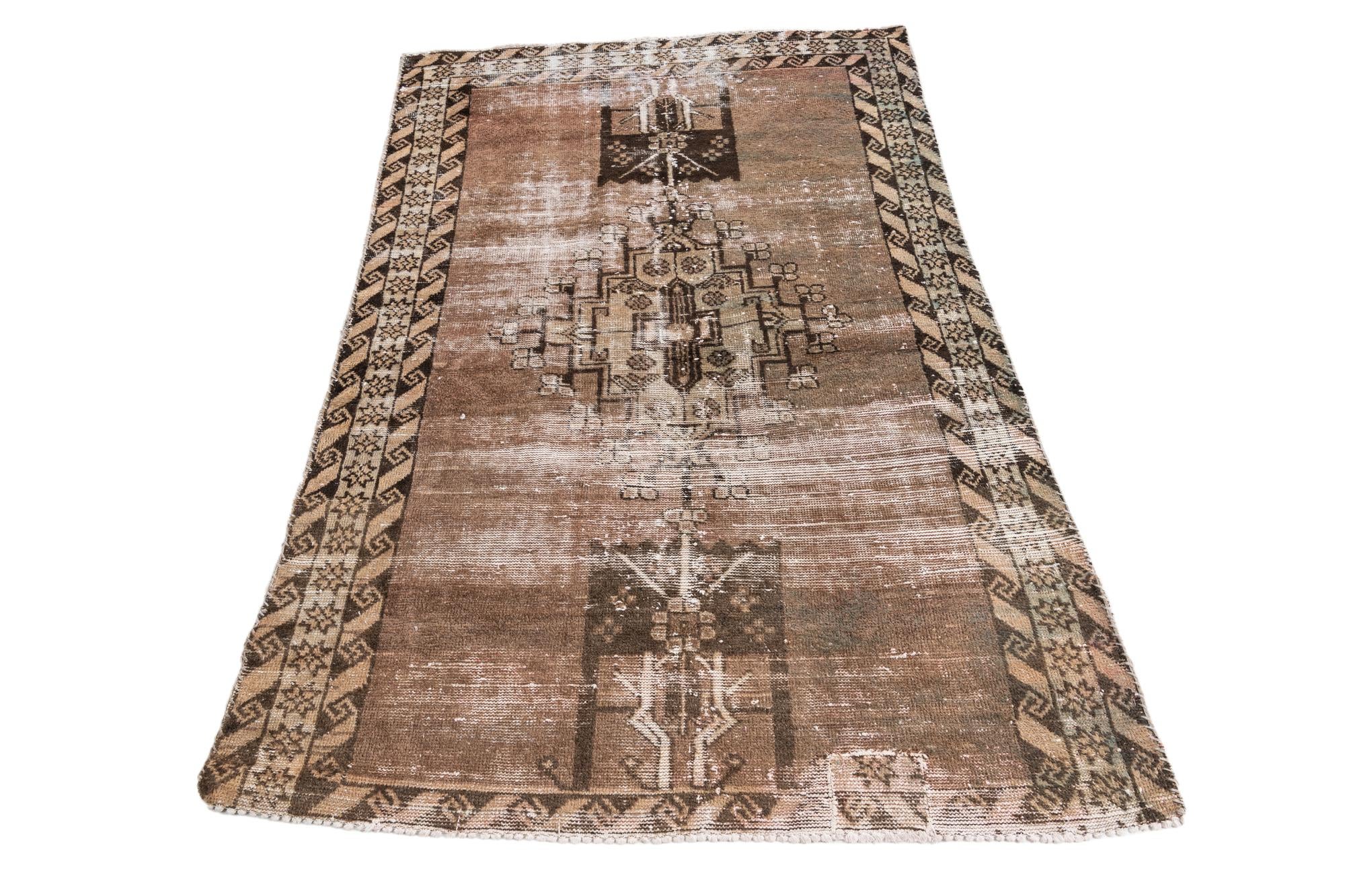 3' 9 x 6' Hand Knotted Ultra Vintage Persian Wool Rug