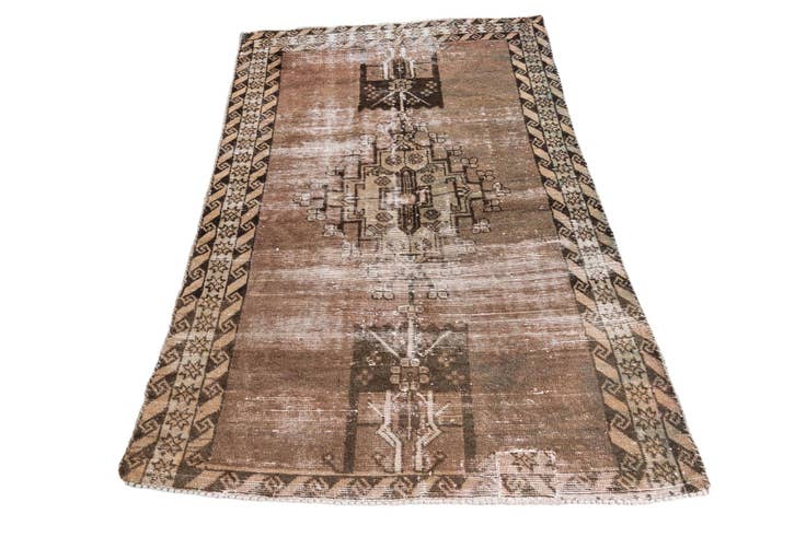 Detail image of 3' 9 x 6' Hand Knotted Ultra Vintage Persian Wool Rug