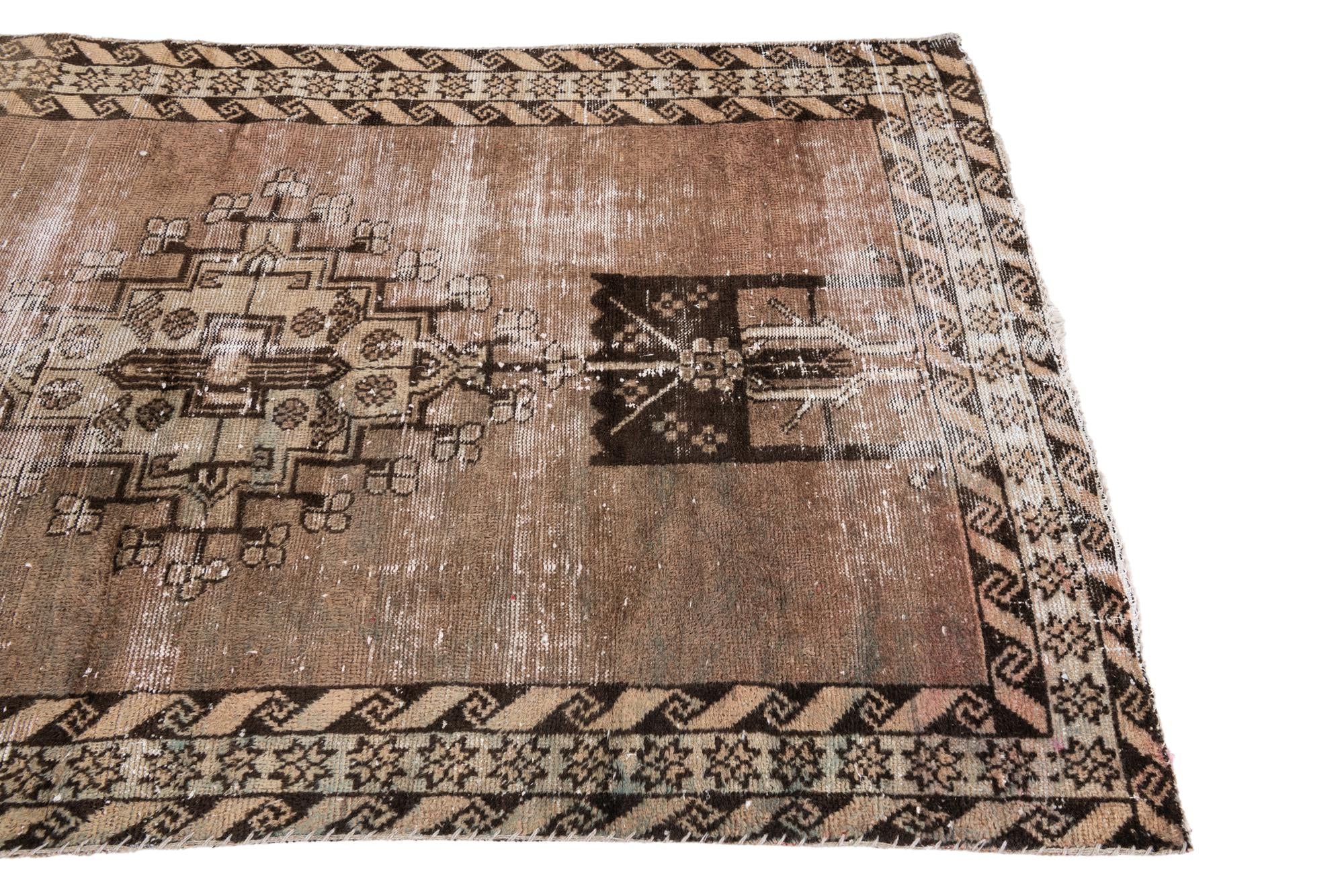 3' 9 x 6' Hand Knotted Ultra Vintage Persian Wool Rug