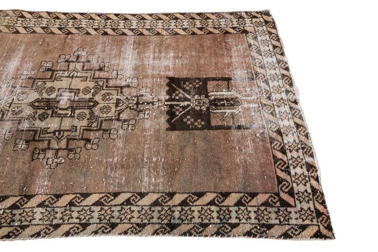 Detail image of 3' 9 x 6' Hand Knotted Ultra Vintage Persian Wool Rug