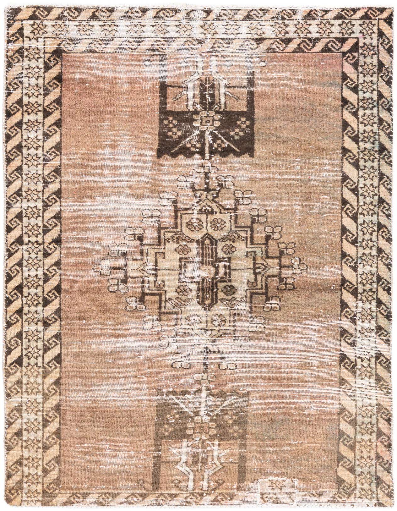 Primary image 3' 9 x 6'  Hand Knotted Ultra Vintage Persian Wool Rug