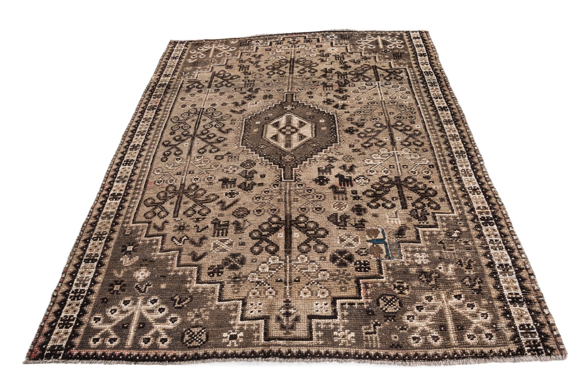 6' 8 x 8' 2 Hand Knotted Ultra Vintage Persian Wool Rug