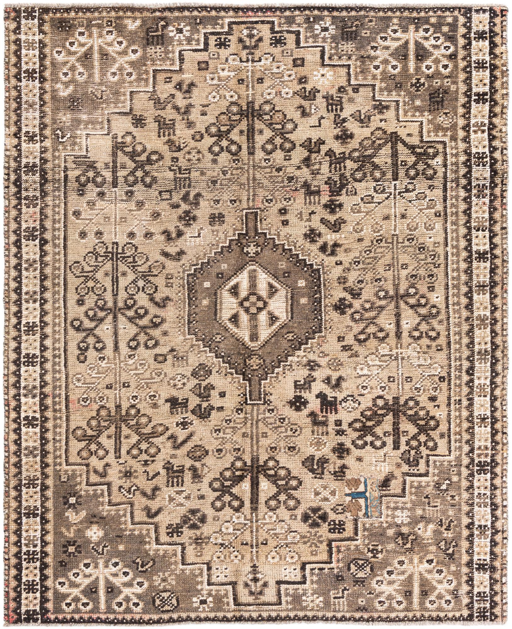 6' 8 x 8' 2 Hand Knotted Ultra Vintage Persian Wool Rug