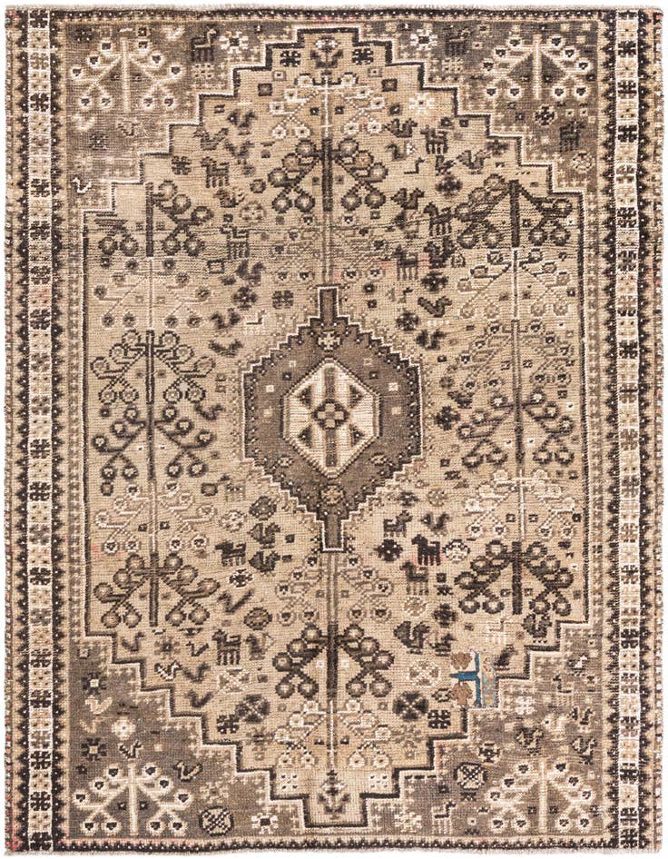 Detail image of 6' 8 x 8' 2 Hand Knotted Ultra Vintage Persian Wool Rug