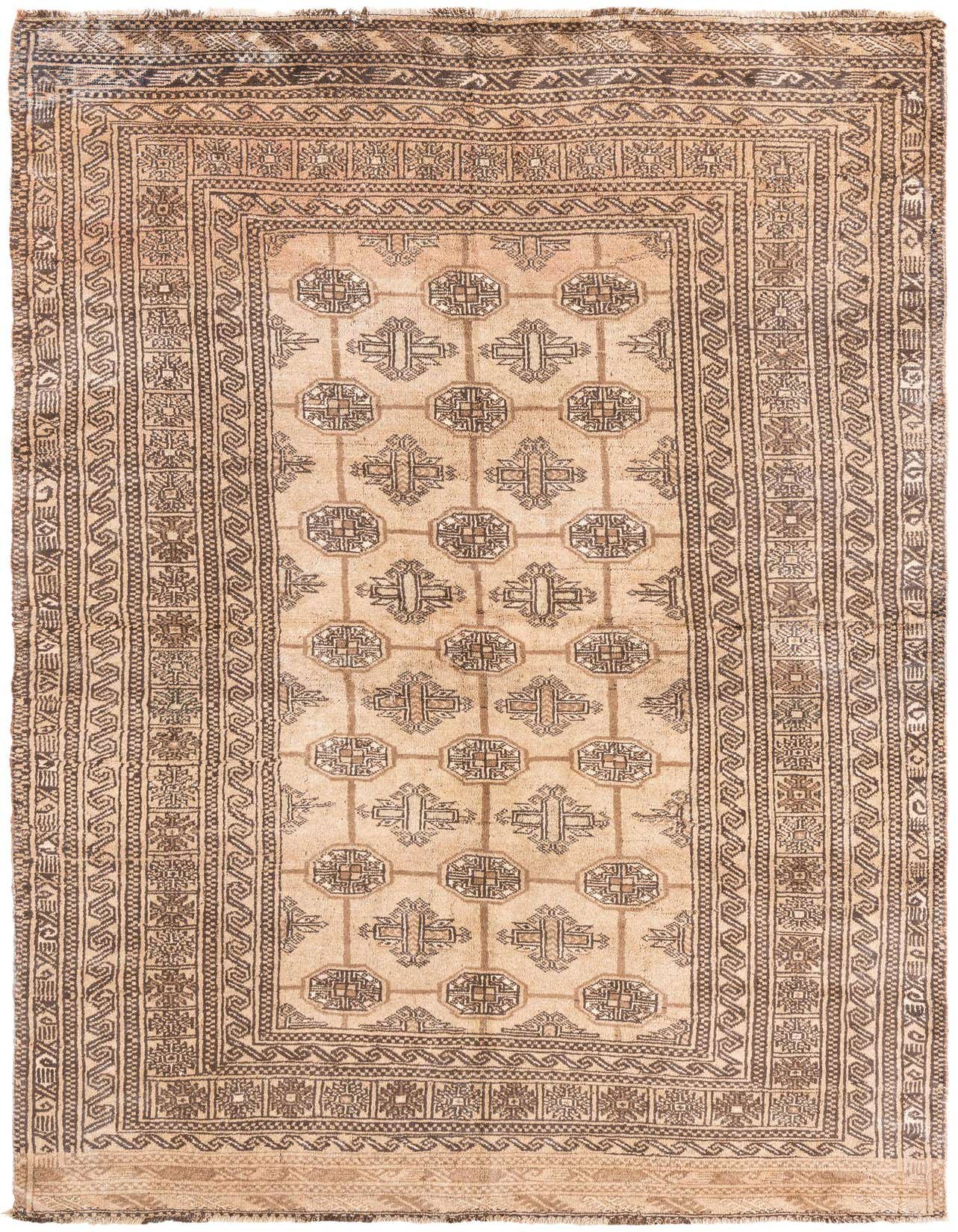 Primary image 4' 9 x 7' 6  Hand Knotted Ultra Vintage Persian Wool Rug