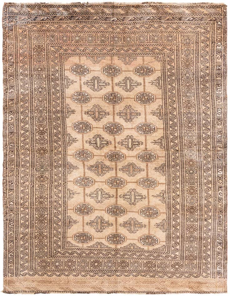 Detail image of 4' 9 x 7' 6 Hand Knotted Ultra Vintage Persian Wool Rug