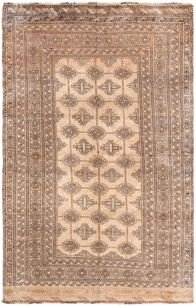 4' 9 x 7' 6 Hand Knotted Ultra Vintage Persian Wool Rug