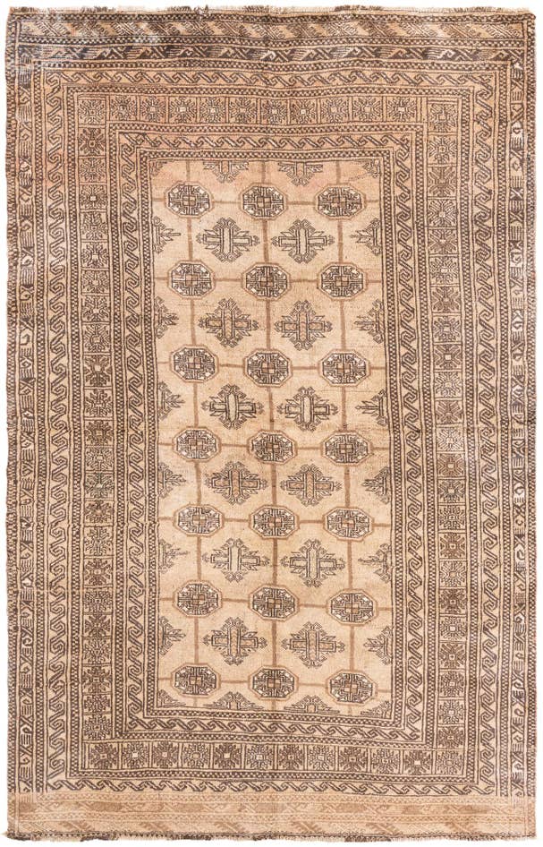 Detail image of 4' 9 x 7' 6 Hand Knotted Ultra Vintage Persian Wool Rug