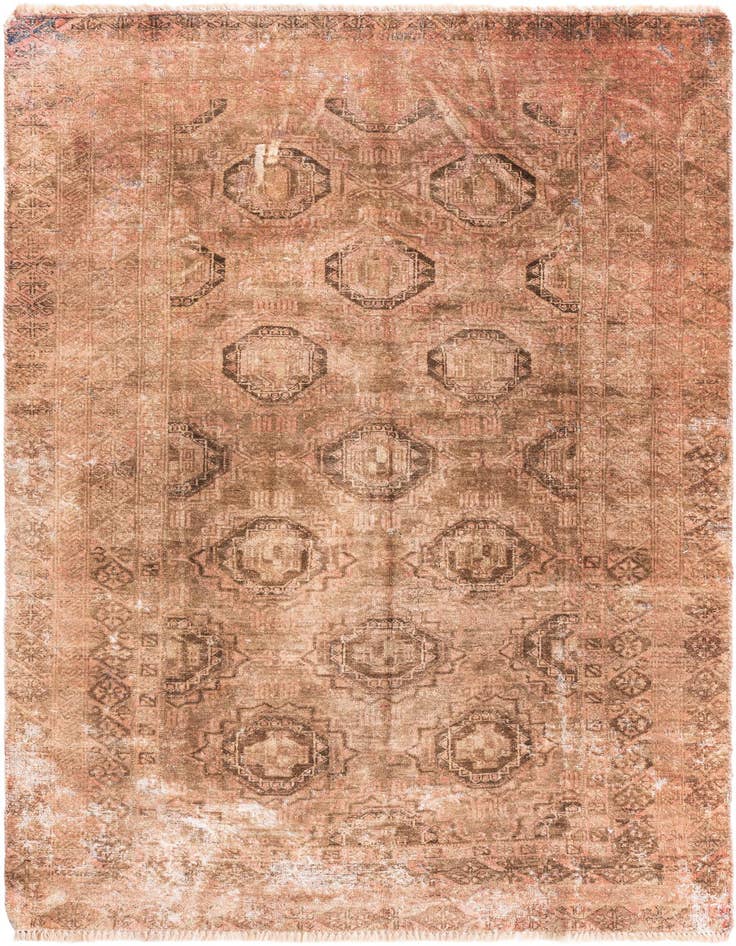 Detail image of 4' x 6' Hand Knotted Ultra Vintage Persian Wool Rug