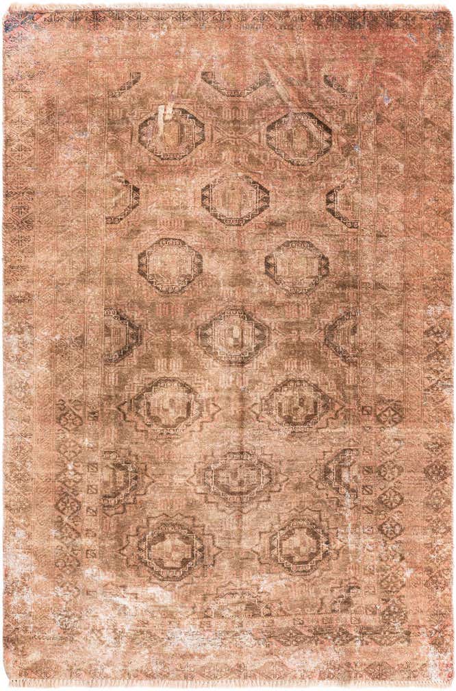 4' x 6' Hand Knotted Ultra Vintage Persian Wool Rug