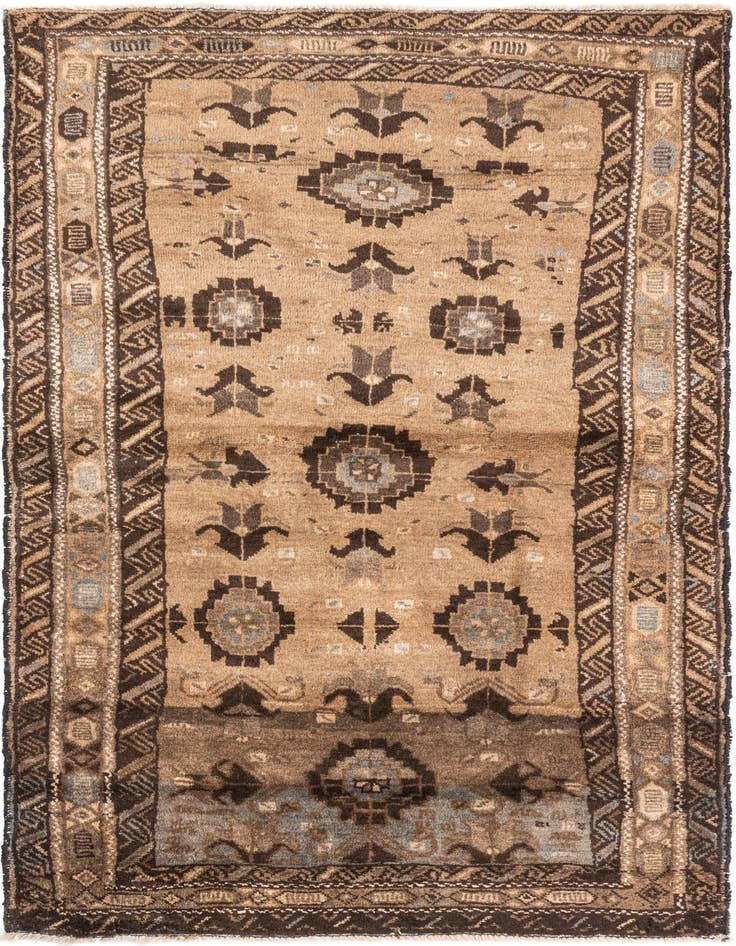 Detail image of 3' 3 x 5' 8 Hand Knotted Ultra Vintage Persian Wool Rug