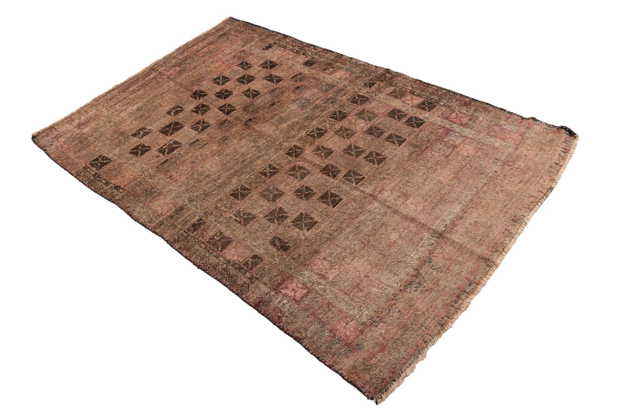 3' 10 x 5' 10 Hand Knotted Ultra Vintage Persian Wool Rug