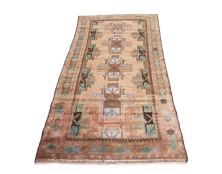 Detail image of 3' 4 x 6' 6 Hand Knotted Ultra Vintage Persian Wool Rug