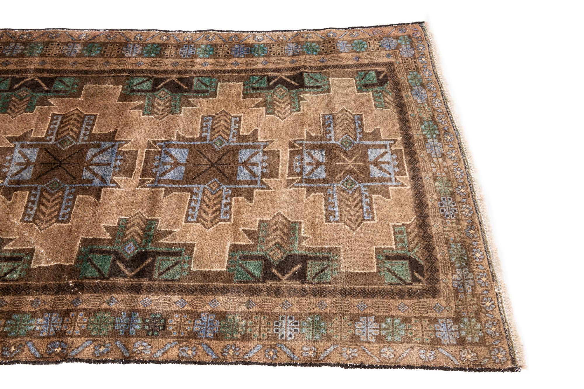 3' 4 x 6' 6 Hand Knotted Ultra Vintage Persian Wool Rug