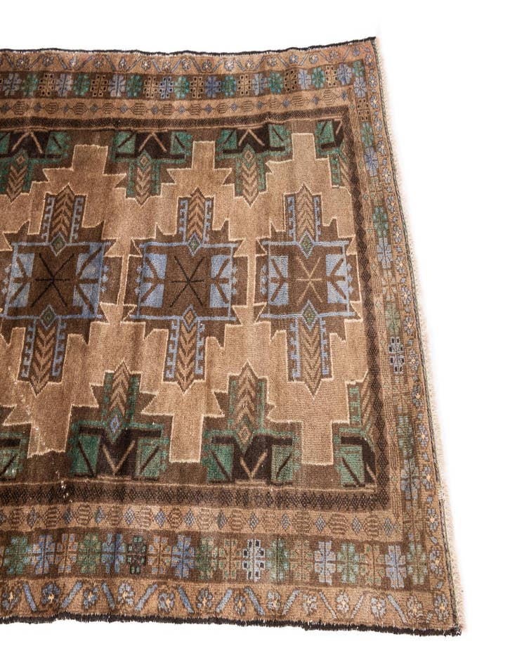 Detail image of 3' 4 x 6' 6  Hand Knotted Ultra Vintage Persian Wool Rug