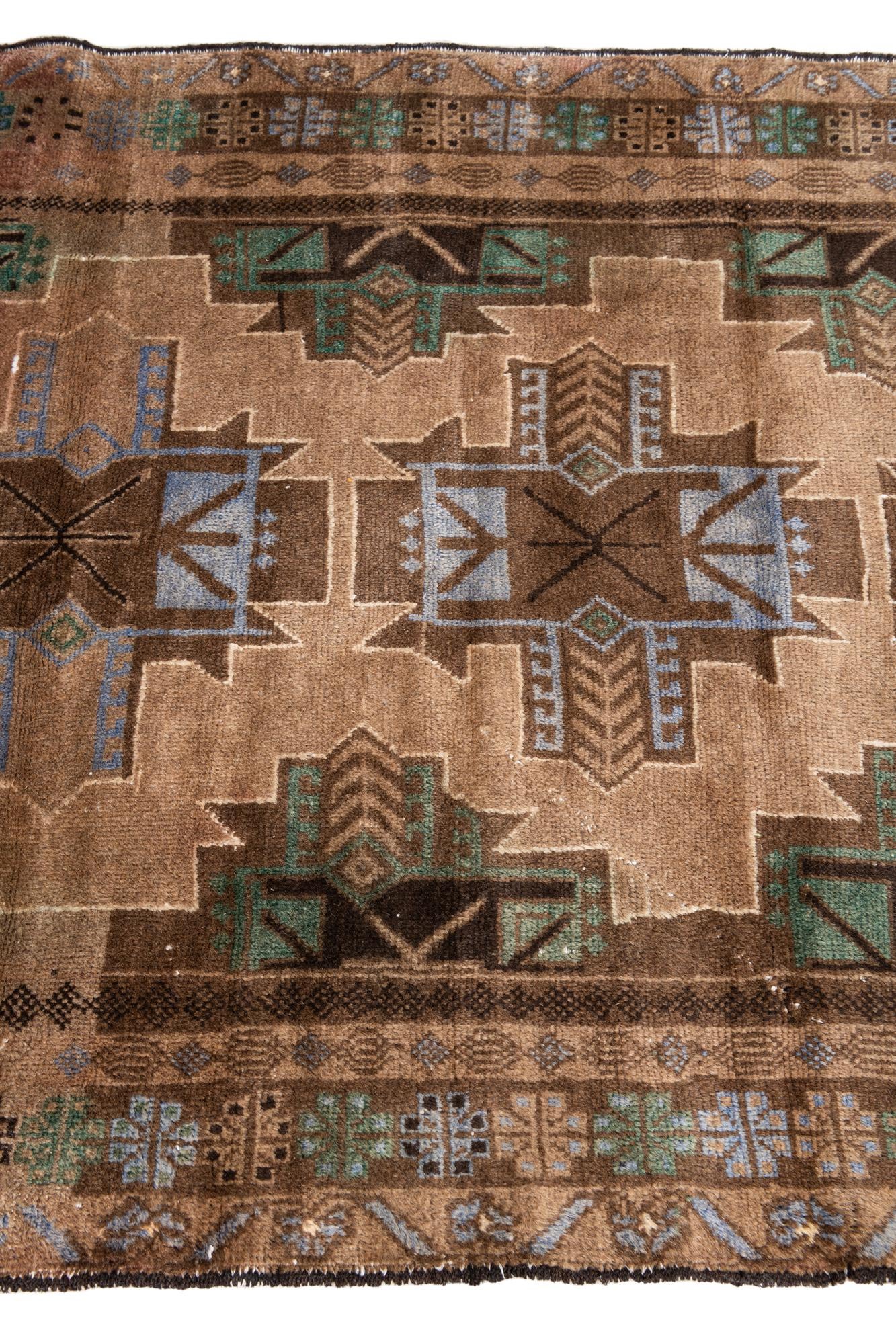 3' 4 x 6' 6 Hand Knotted Ultra Vintage Persian Wool Rug
