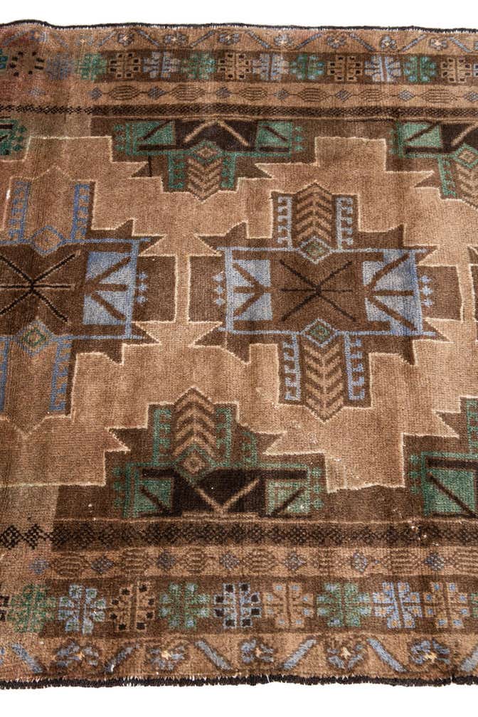 3' 4 x 6' 6 Hand Knotted Ultra Vintage Persian Wool Rug