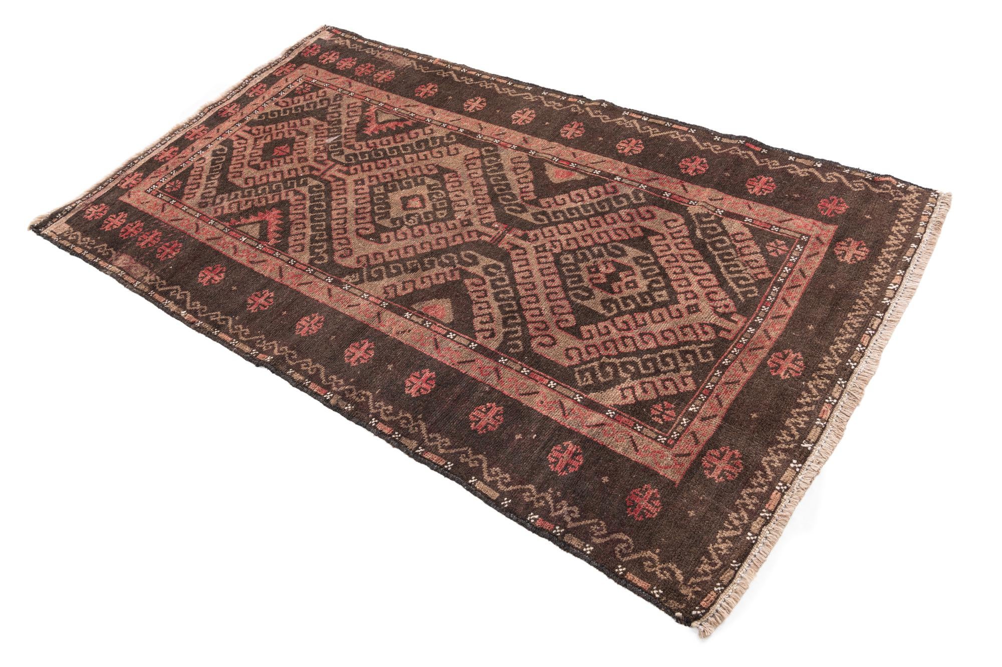 3' 6 x 6' Hand Knotted Ultra Vintage Persian Wool Rug