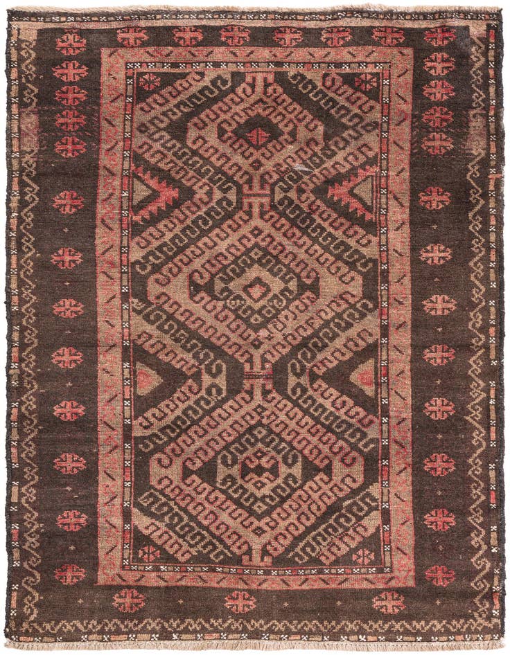 Detail image of 3' 6 x 6' Hand Knotted Ultra Vintage Persian Wool Rug