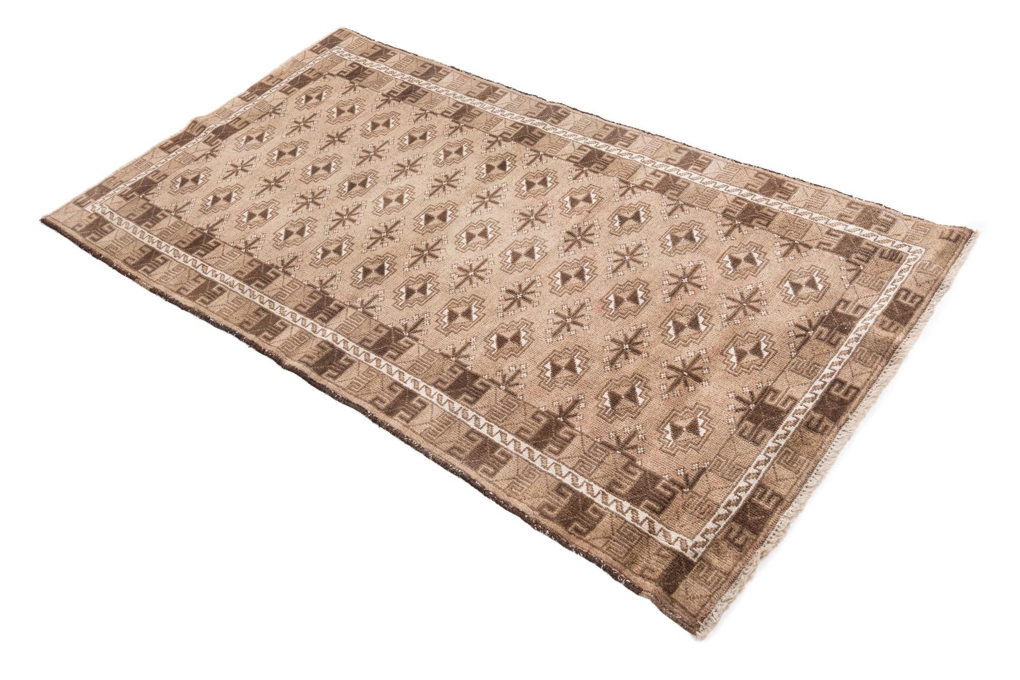 3' 3 x 6' Hand Knotted Ultra Vintage Persian Wool Rug