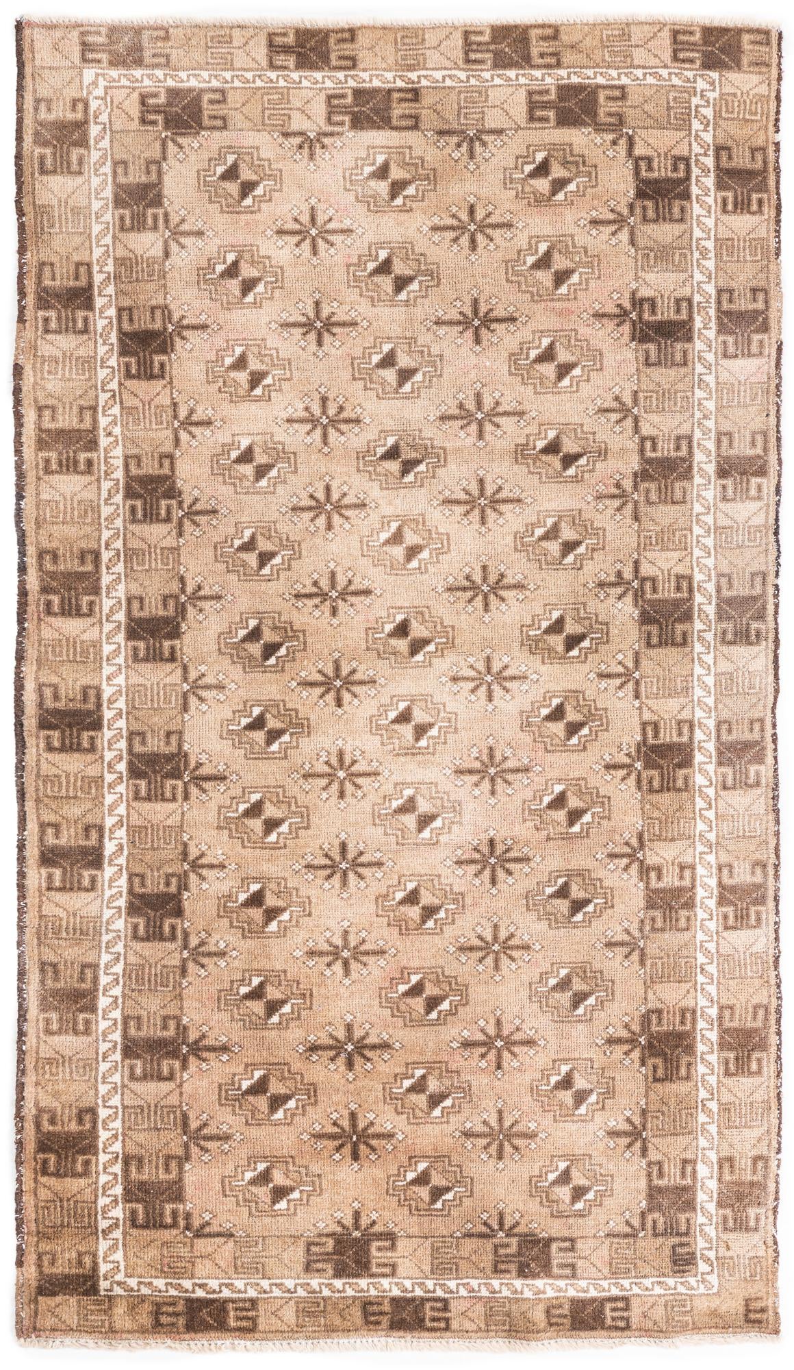 3' 3 x 6' Hand Knotted Ultra Vintage Persian Wool Rug