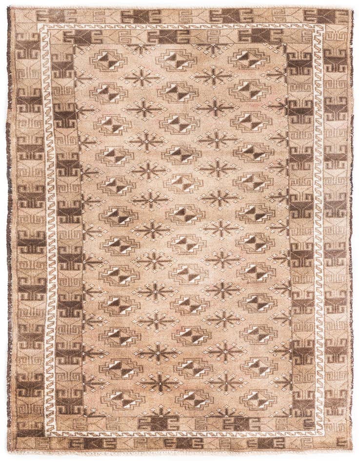 Detail image of 3' 3 x 6' Hand Knotted Ultra Vintage Persian Wool Rug